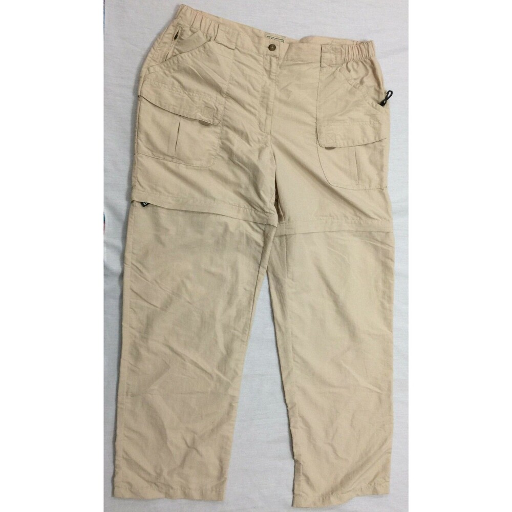 L.L.BEAN WOMENS NYLON CONVERTIBLE CARGO PANTS SHORTS SIZE L